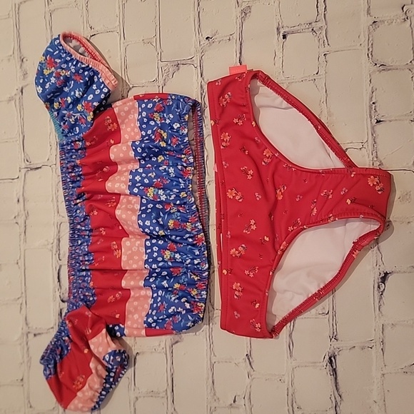 NWT 2 piece swimsuit red floral by SEAFOLLY Australian size 6 in USA - Picture 1 of 7